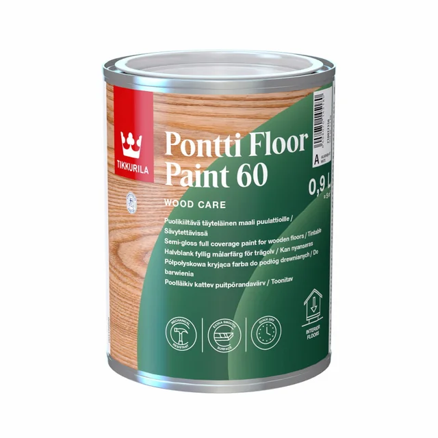 Peinture pour sol Tikkurila Pontti 60 B.A. 0,9 L