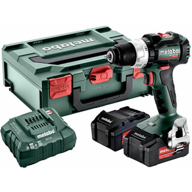 Perceuse-visseuse sans fil Metabo BS 18 LT BL avec mandrin 18 V | 34 Nm/75 Nm | Charbon sans balais | 2 x 4 Batterie Ah + chargeur | dans la métaBOX