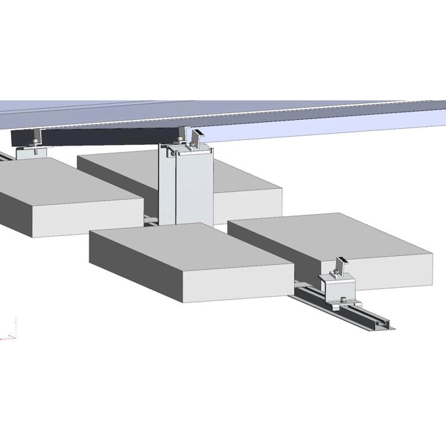 Perfil fotovoltaico de aluminio para estructura de lastre L:2300mm