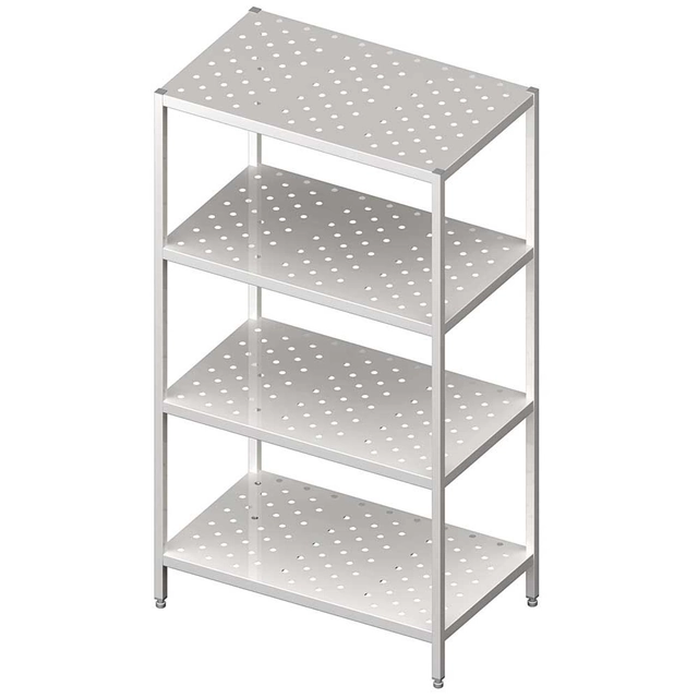 Perforated shelves 1100x500x1800, bolted warehouse rack | Stalgast