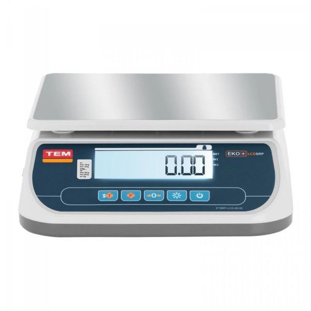 Peso in magazzino - 30 kg / 10 g - 21 x 28 cm - Verifica TEM 10200018 TSRP+LCD30T-B1