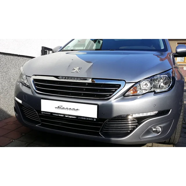 PEUGEOT 308 II Bandes CHROME sur la GRILLE factice Tuning