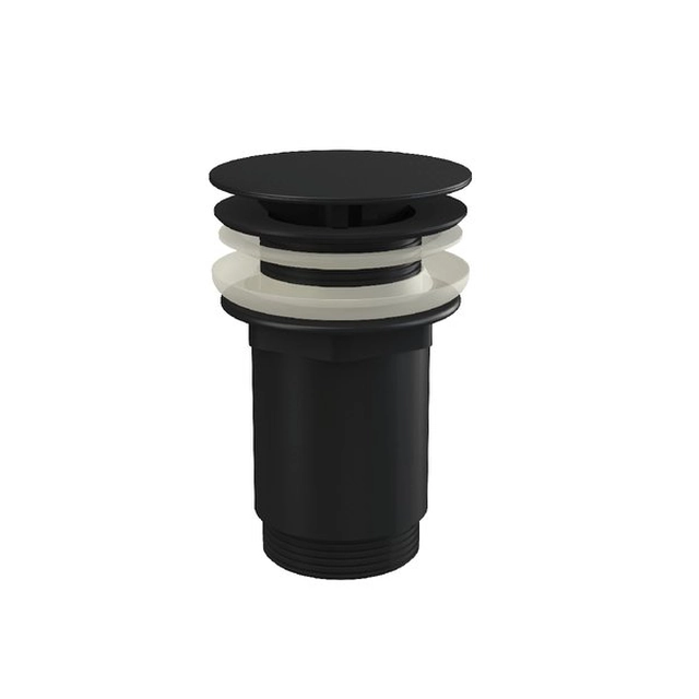 Pevný umývadlový sifónový ventil Ravak, čierny, pre umývadlá bez prepadu