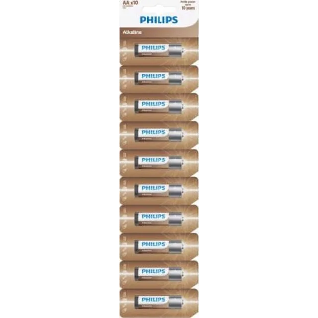 Philips BATERIA PHILIPS AA LR6 ZRYWKA 10SZT ALKALINE