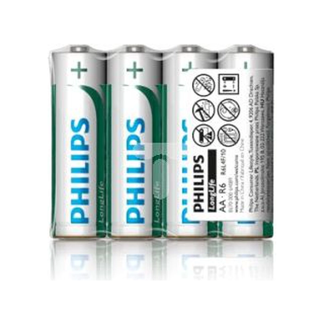 Philips LongLife AA akumulators / R6 4 gab.