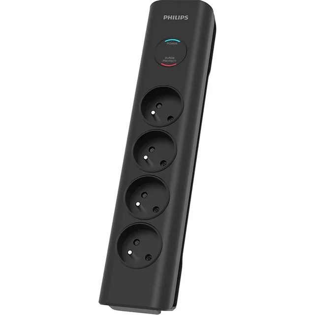 Philips SPN surge protection power strip 4 sockets 2 m black (Phil-SPN7040BA/60)