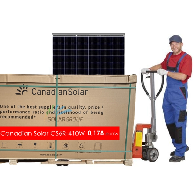 Photovoltaic solar panel Canadian Solar HiKu Mono CS6R-410W, efficiency 21.5%, 410 W
