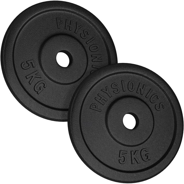 PHYSIONICS Load set 2 x 5 kg, cast iron, 31 mm