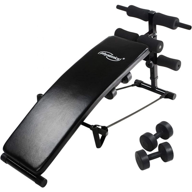 Physionics Sit-Up Bench para abdominales con fijación para los pies