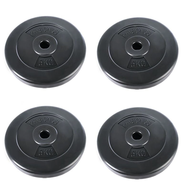 PHYSIONICS Weight set 4 x 5kg, hole diameter 27 mm