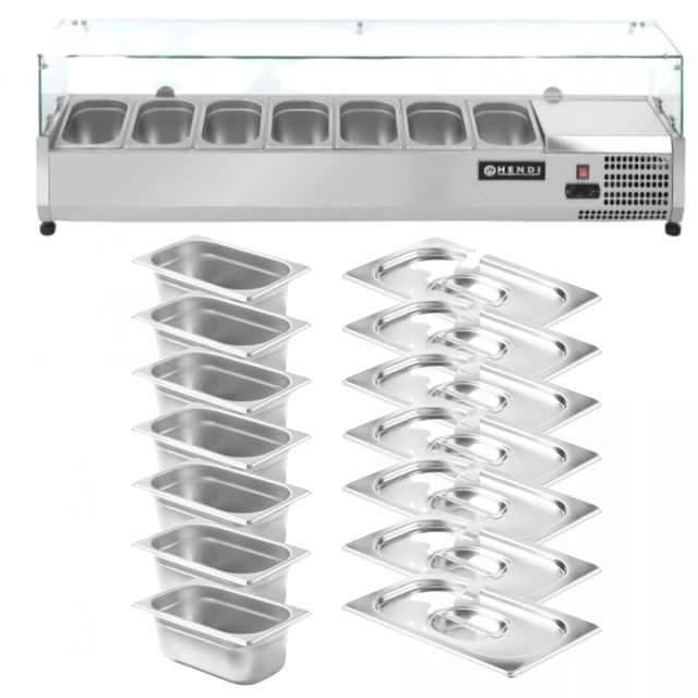 Piano refrigerazione 150 Cm + Contenitori 7x Gn 1/4 Hendi 232910k