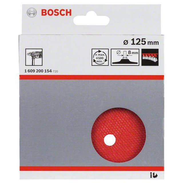 Piastra di supporto BOSCH con chiusura in velcro 125 mm,8 mm