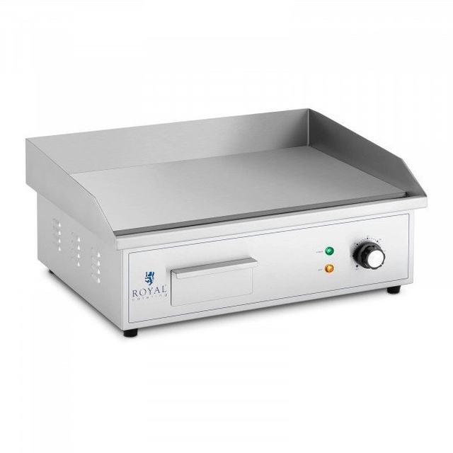 Piastra grill - 530 x 350 mm - Royal Catering - liscia - 3000 AT ROYAL CATERING 10012024 RCPG42-S