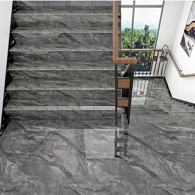 Piastrelle per scale 120x30 grigio grafite ALTO LUCIDO