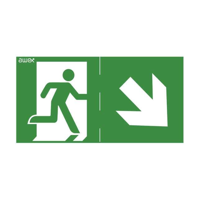 Pictogram 23 100x300 boer in de deur diagonale pijl omhoog/omlaag awex-logo (ISO7010) Kat Nee.:PM23