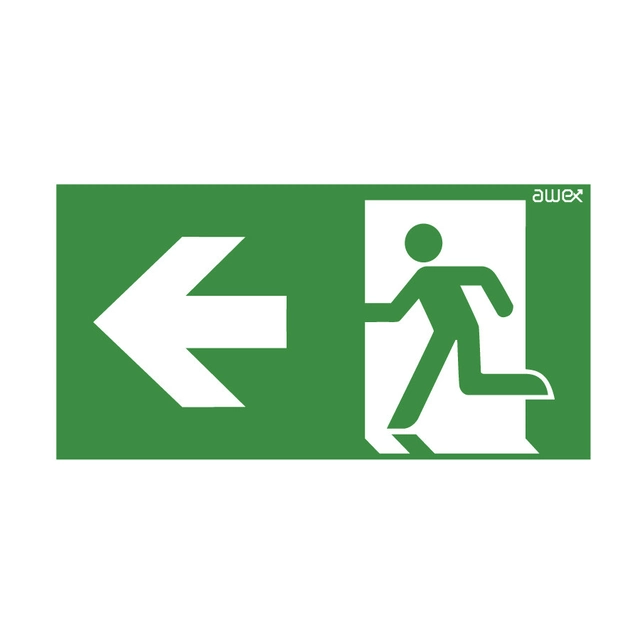 Pictogram 24 125x250 arrow links boer in de deur awex logo (ISO7010) Kat Nee.:PS24