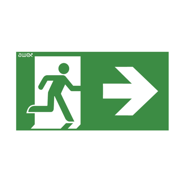 Pictogram 25 125x250 boerenjongen in de deurpijl rechts awex-logo (ISO7010) Kat Nee.:PS25