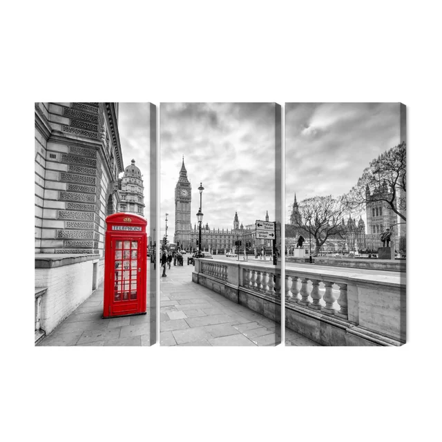 Pictură în mai multe părți cabină telefonică roșie din Londra 3D