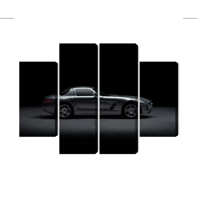 Picture of a Multi-Part Sports Car on a Dark Background