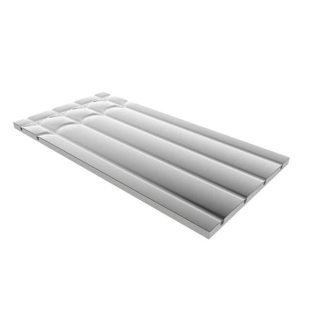 Piepschuim plaat voor vloerverwarming met een aluminium laag, een recht element met twee bogen, OPAAL EPS300 1200x600x25 mm