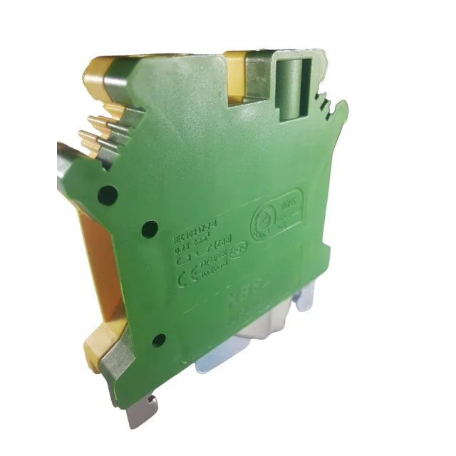 Pince pour rail du bornier 4mm² vert-jaune 32A 42.5x47mm 690V