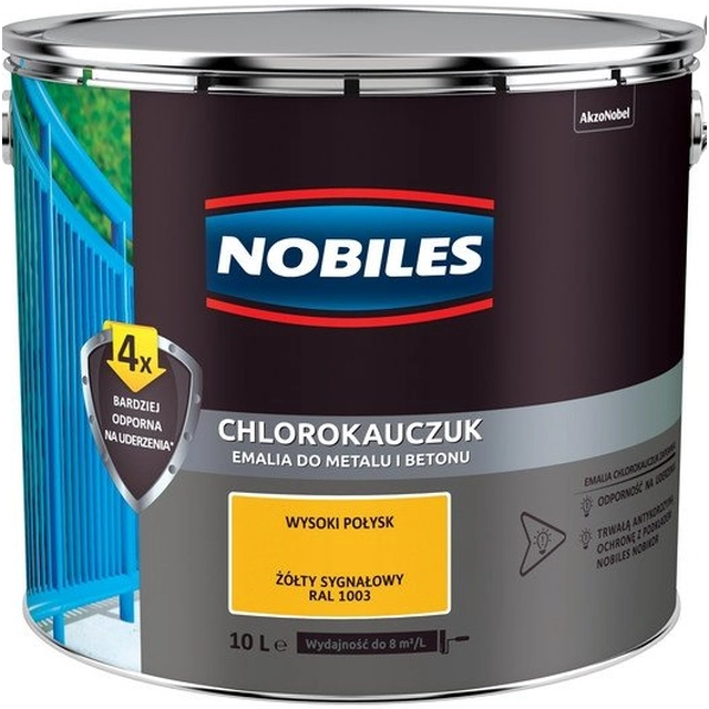 Pintura, esmalte Nobiles caucho clorado 10L SEÑAL AMARILLA