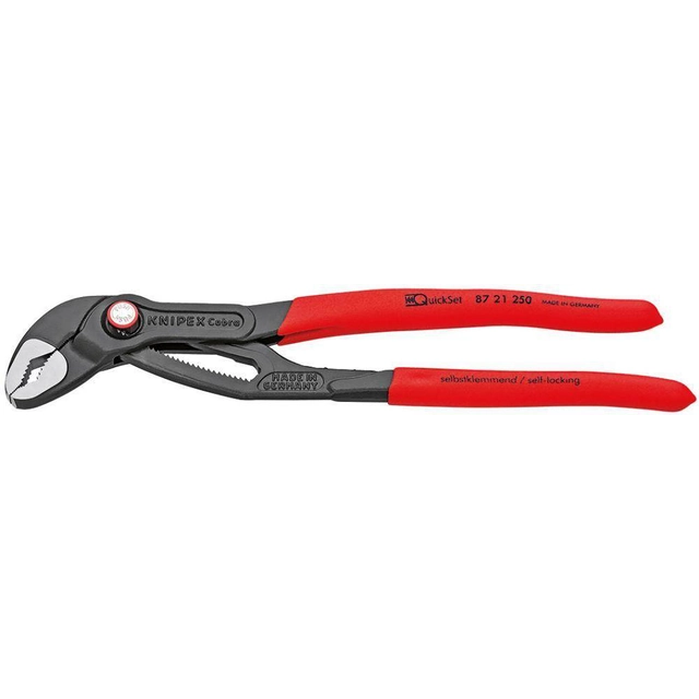 Pipe pliers Cobra, QuickSet 300mm, dip-insulated KNIPEX