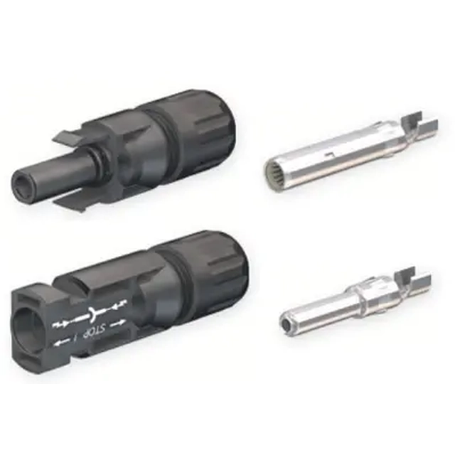Pistikupesa-pistiku komplekt MC4 // Multi-Contact PV-KBT 4/6I-UR (+) ja PV-KST4/6I-UR (-) / kaabli välisläbimõõdu vahemik 5,5-7,4mm