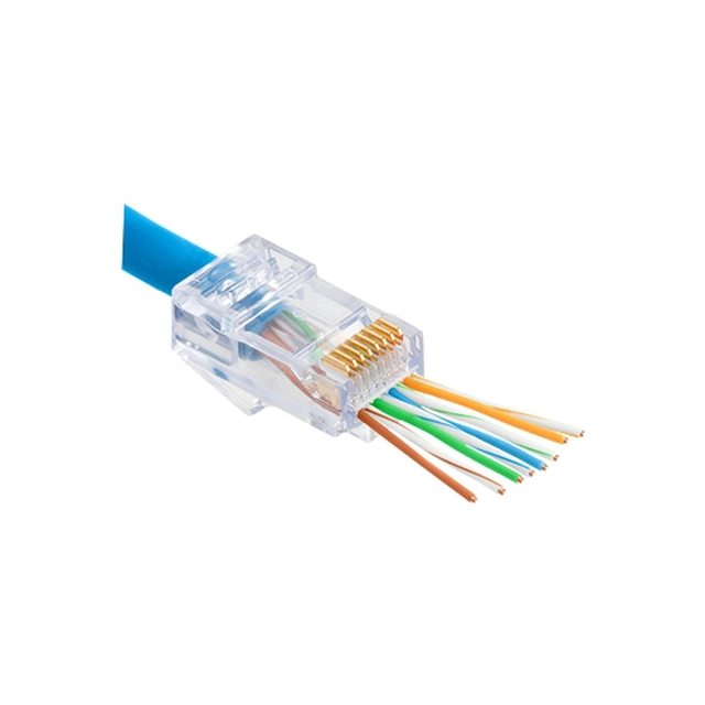 Pistoke RJ-45 Cat.6 EZ Pass-Through, 100 kpl.RJ45-CAT6-EZ