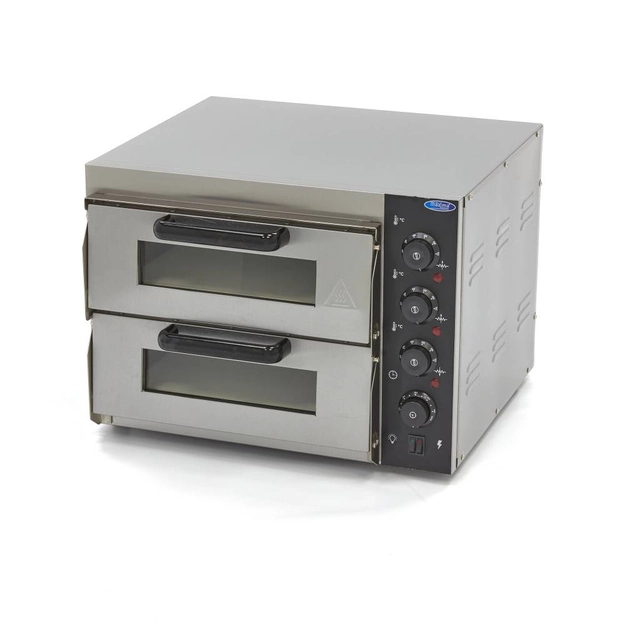 Pizza oven, electric, with 2 chambers for 40cm pizza, 2kW, 230V