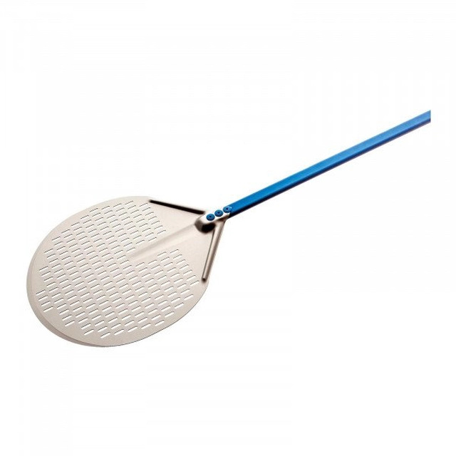 Pizza shovel - Ø33 cm - perforated - handle: 60 cm - anodized aluminum GI.METAL 10450040 A-32F/60