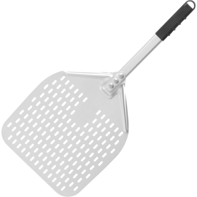 Pizza shovel with short handle, perforated square 350 x 710 mm - Hendi 618066
