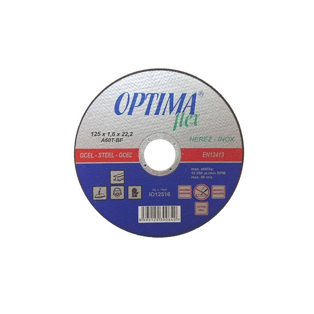 Pjovimo diskas plienui ir geležiniam plienui Optimaflex 125 x1,6 x 22,2mm