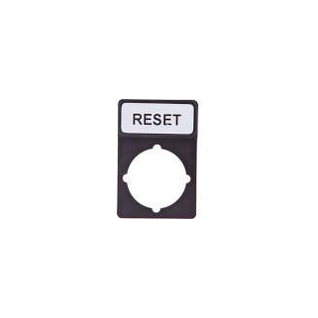 Placa de descrição retangular preta Spamel RESET (ST22-1901P07)