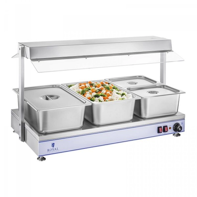 Placă de încălzire - 1000 x 500 mm - 3 halogeni - 1550 LA ROYAL CATERING 10010383 RCHP-100H