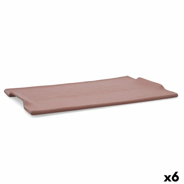 Pladanj za grickalice Quid Mineral Gres Terracotta Ceramics 35 x 23 cm (6 komada)