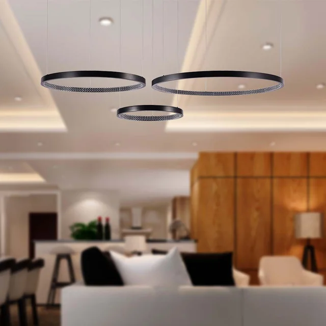 Plafoniere di design - Lampade a sospensione di design - IP20 - Corpo nero - 57 Watt - 6840 Lumen - 4000K