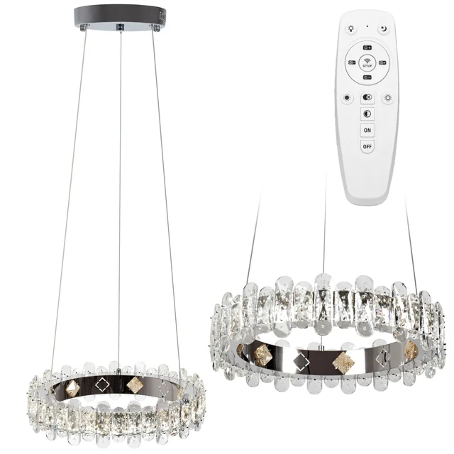 Plafonnier LED Cristal APP1041-CP + télécommande