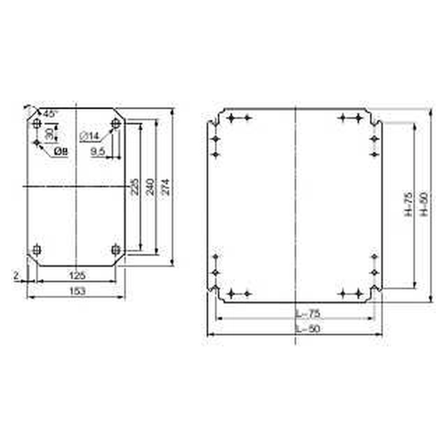 Plaque de montage Schneider 300 x 250mm acier (NSYMM3025)