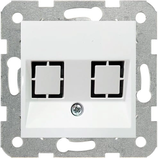 Plaque frontale avec cadre squelette pour modules keystone Viko Panasonic Karre blanc