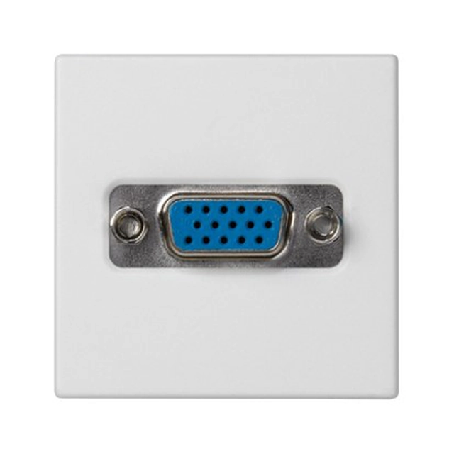 Plaque K45 Connecteurs VGA (D-Sub 15) 45x45mm + insert, bornes à vis, blanc