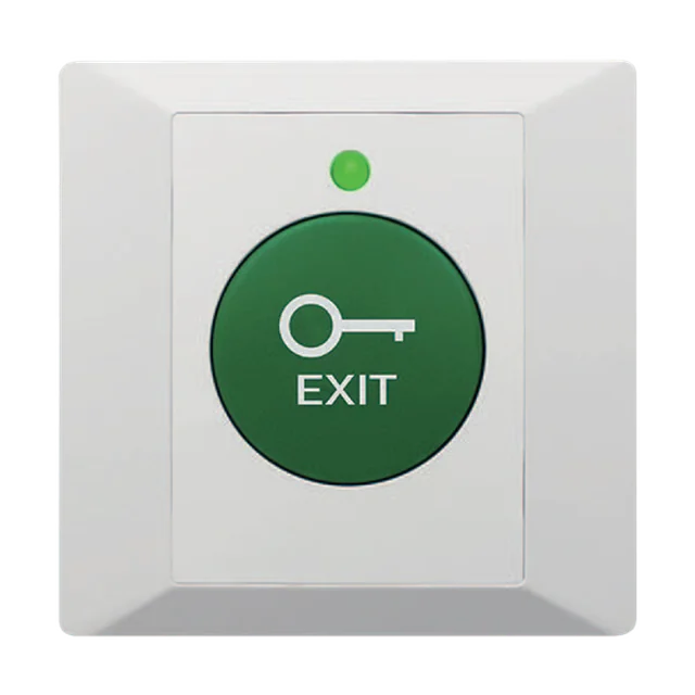 Plastic exit button, narrow profile, LED, buzzer CSB-86G-LED