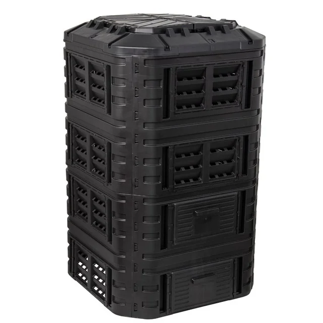 Plastic garden composter, 1260 l, black