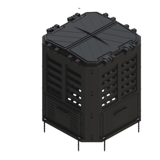 Plastic garden composter, black, 360 l