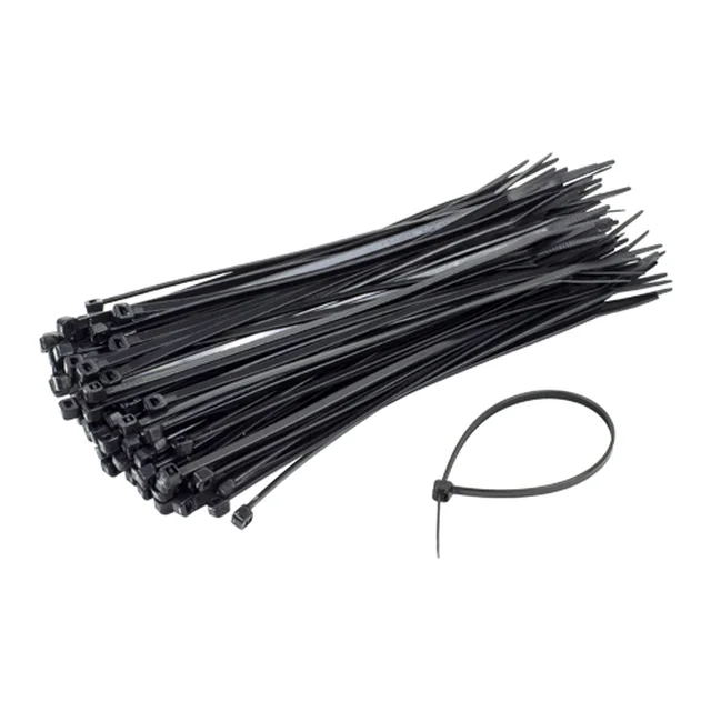 Plastic necklaces 200x3.6 mm, BLACK, 100 pc TCP-200-3.6-B