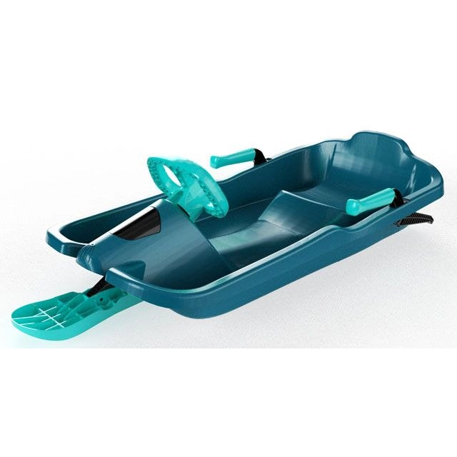 Plastic - Skipper sledge with handlebar - green