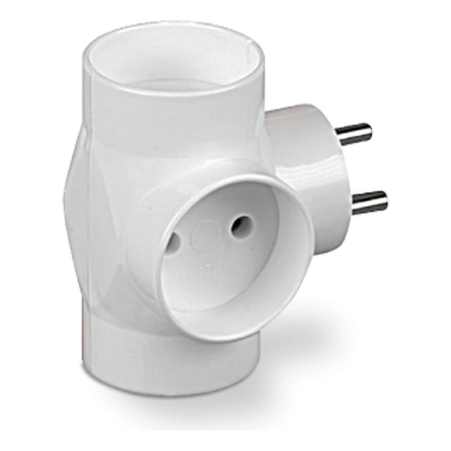 Plastrol splitter R-30, 3x round plug, white (T-12118)