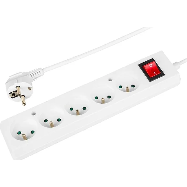 Plastrol stekkerdoos PS-570 5 stopcontacten 3 m wit (PS-570WS/3)