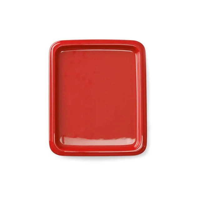 Plateau GN en porcelaine 1/1, rouge 530x325 mm