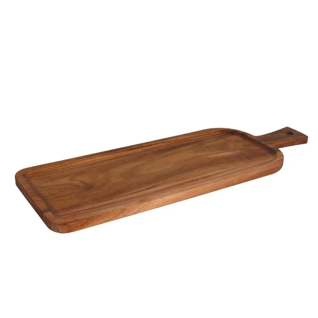 Plateau rectangulaire en bois avec poignée WOOD 362x135x(H)15